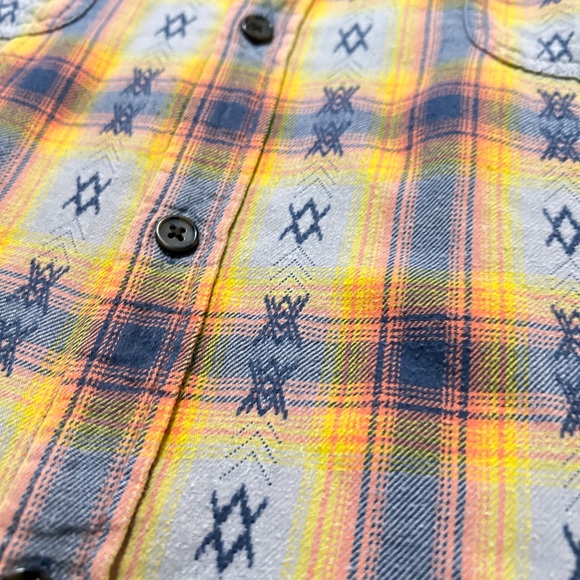 The Foundry Supply Co. Yellow and Blue Checkered Shirt - Picture 3 of 11